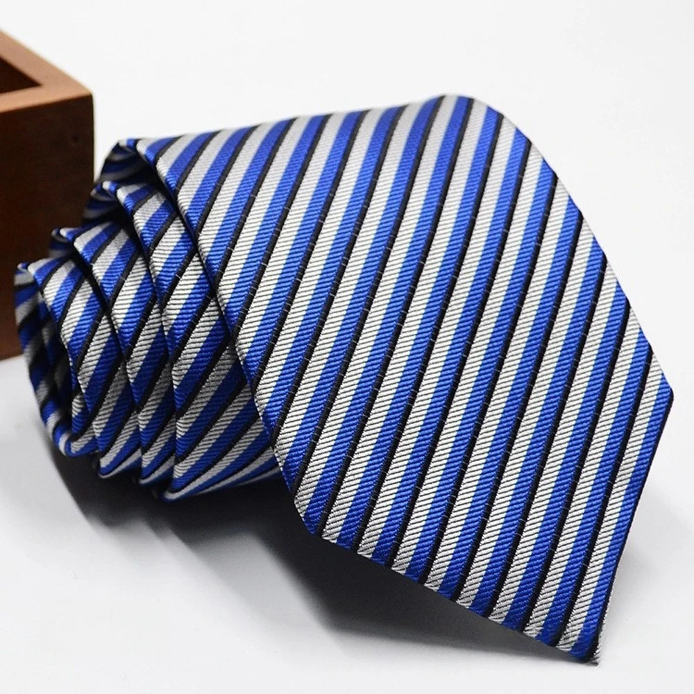 Classic Stripe Necktie Men Business Formal Wedding Tie 8Cm Blue Black Pink Red Neck Ties Fashion Shirt Dress Accessories