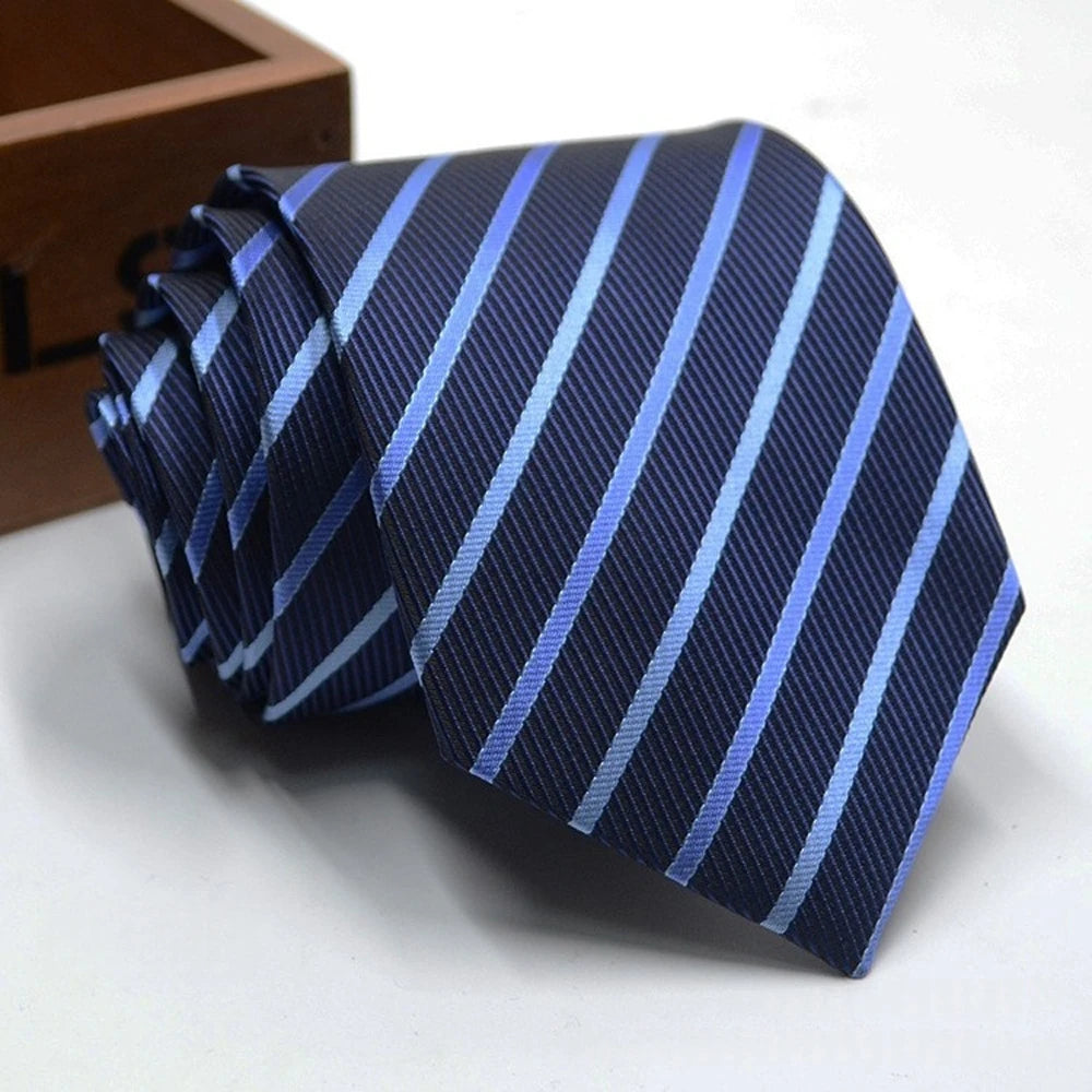 Classic Stripe Necktie Men Business Formal Wedding Tie 8Cm Blue Black Pink Red Neck Ties Fashion Shirt Dress Accessories