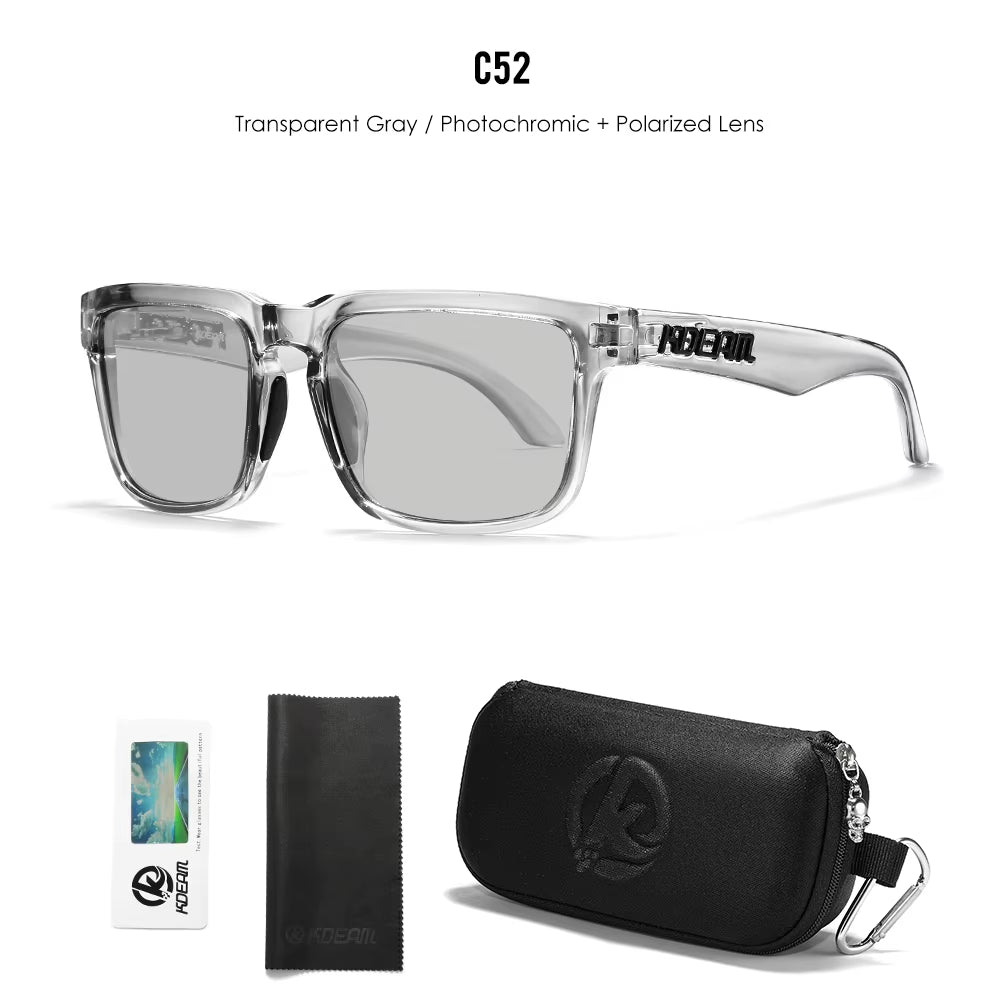 Men'S Polarized Sunglasses Square Casual Outdoors Sun Glasses Women Unisex Sunglass for Couple with Zipper Case