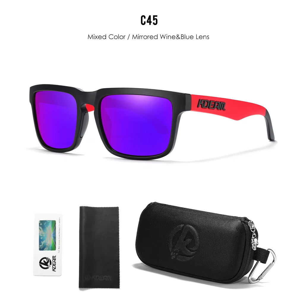 Men'S Polarized Sunglasses Square Casual Outdoors Sun Glasses Women Unisex Sunglass for Couple with Zipper Case