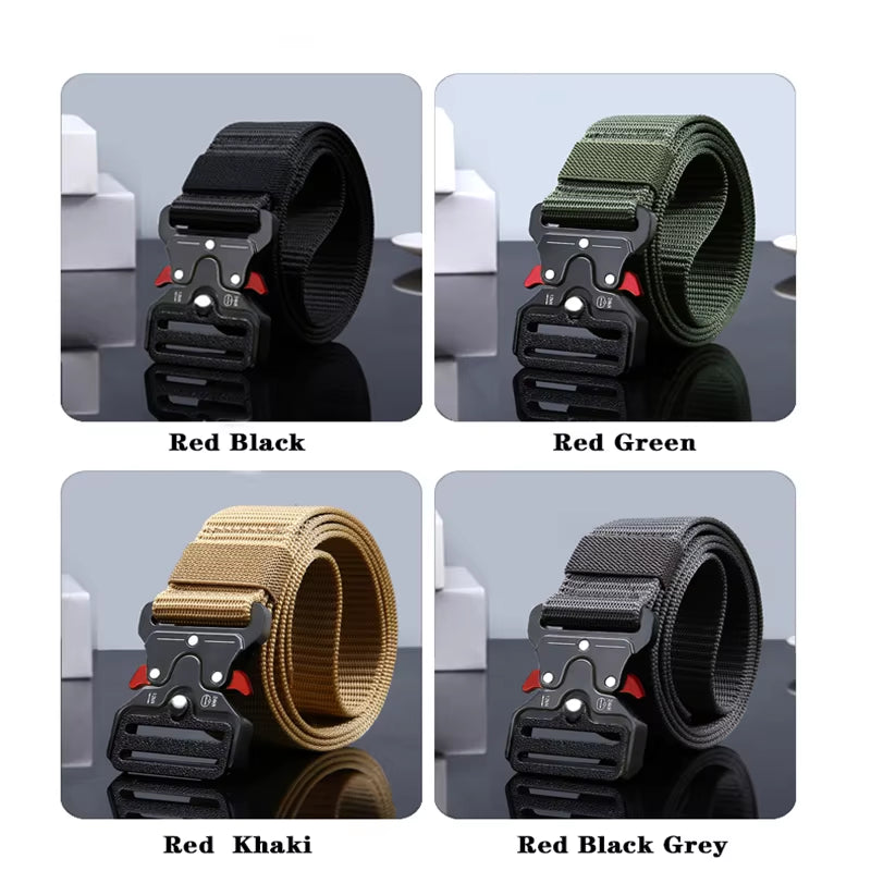 2Pcs Versatile Men'S Tactical Belts - Durable, Adjustable Design - for Outdoor Hunting & Sports Enthusiasts