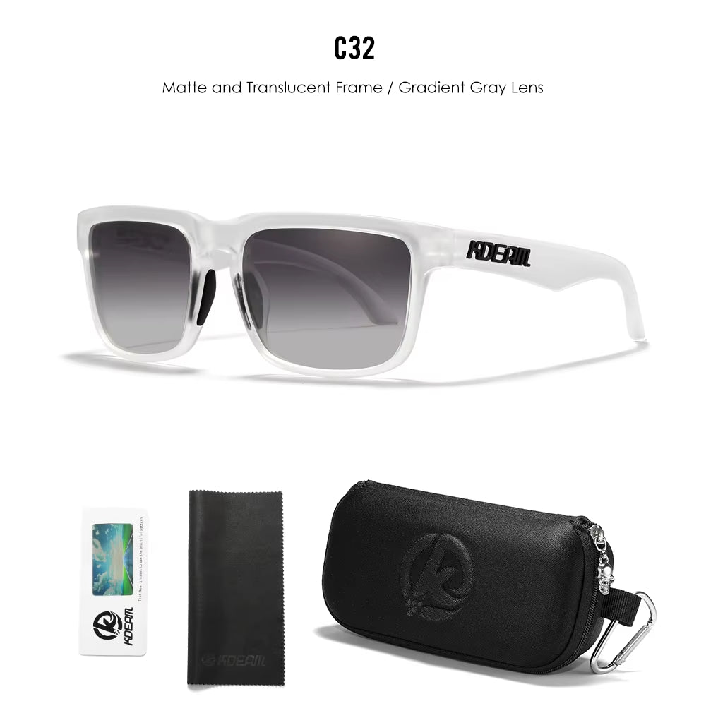 Men'S Polarized Sunglasses Square Casual Outdoors Sun Glasses Women Unisex Sunglass for Couple with Zipper Case