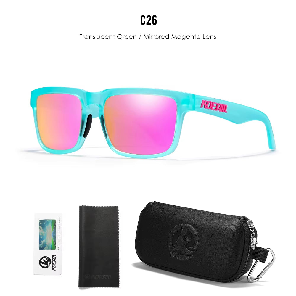 Men'S Polarized Sunglasses Square Casual Outdoors Sun Glasses Women Unisex Sunglass for Couple with Zipper Case