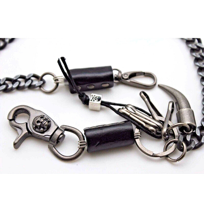 Men'S Strong Leash Heavy Horn Metal Wallet Chains Biker Trucker Jean Key Chain