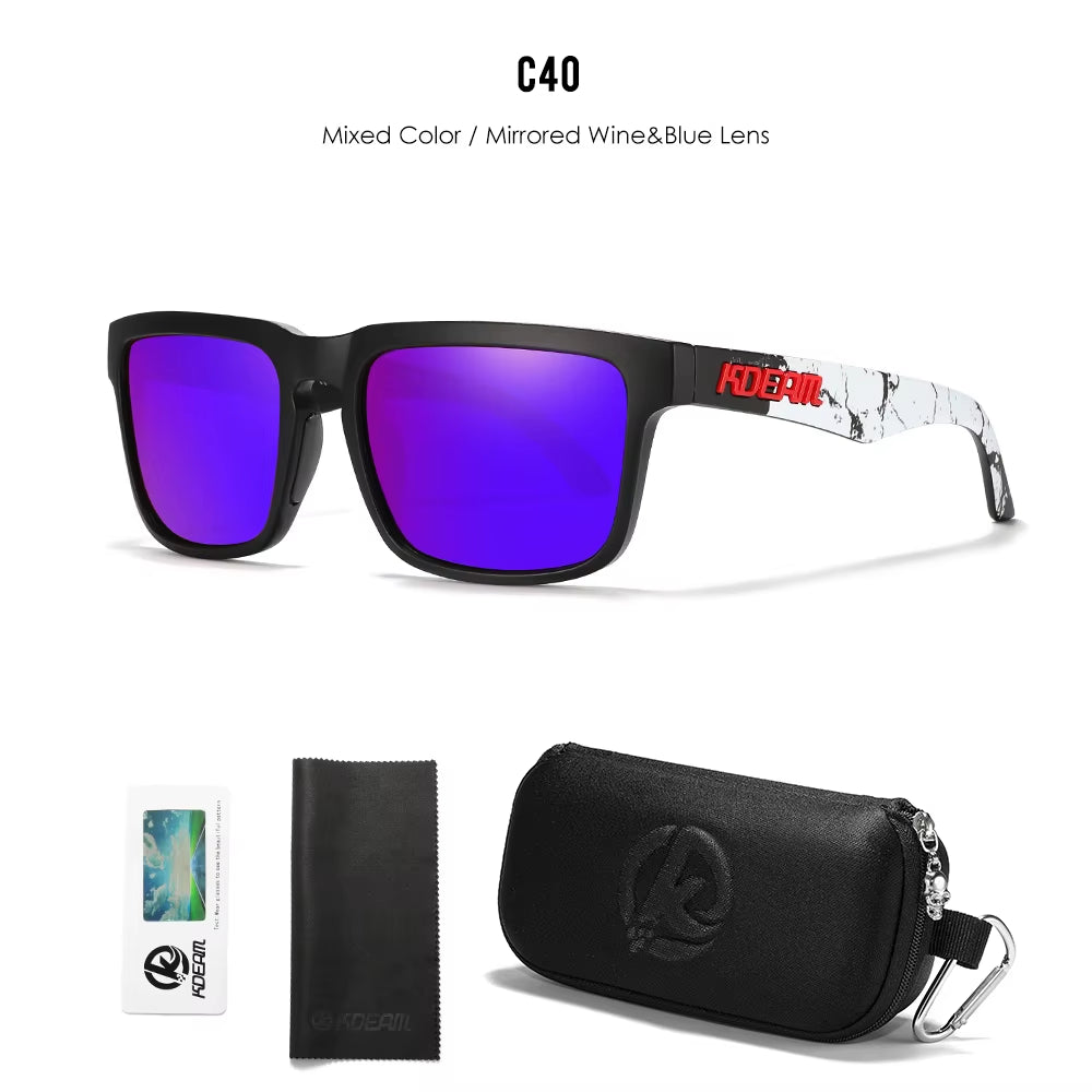 Men'S Polarized Sunglasses Square Casual Outdoors Sun Glasses Women Unisex Sunglass for Couple with Zipper Case