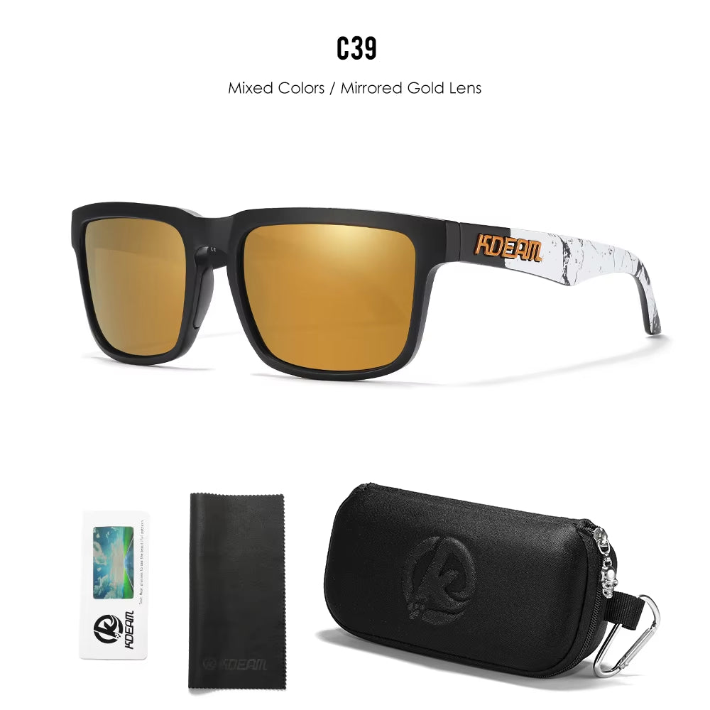 Men'S Polarized Sunglasses Square Casual Outdoors Sun Glasses Women Unisex Sunglass for Couple with Zipper Case
