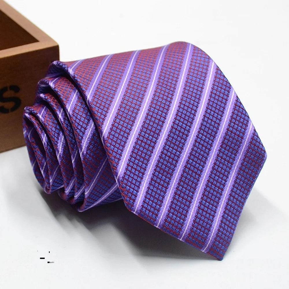 Classic Stripe Necktie Men Business Formal Wedding Tie 8Cm Blue Black Pink Red Neck Ties Fashion Shirt Dress Accessories