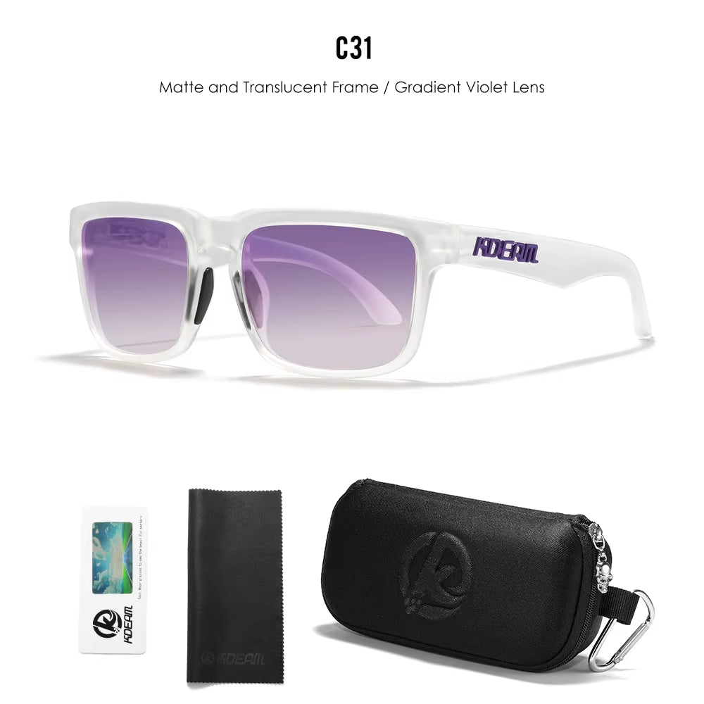 Men'S Polarized Sunglasses Square Casual Outdoors Sun Glasses Women Unisex Sunglass for Couple with Zipper Case