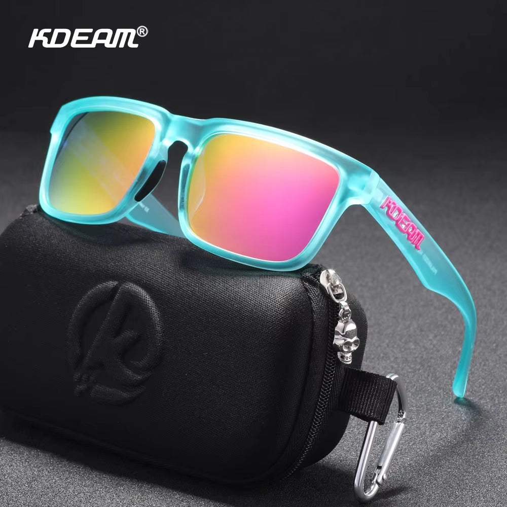 Men'S Polarized Sunglasses Square Casual Outdoors Sun Glasses Women Unisex Sunglass for Couple with Zipper Case