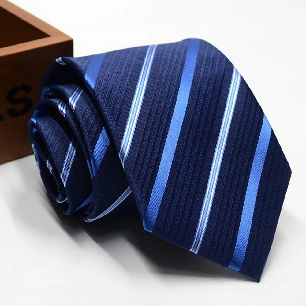Classic Stripe Necktie Men Business Formal Wedding Tie 8Cm Blue Black Pink Red Neck Ties Fashion Shirt Dress Accessories