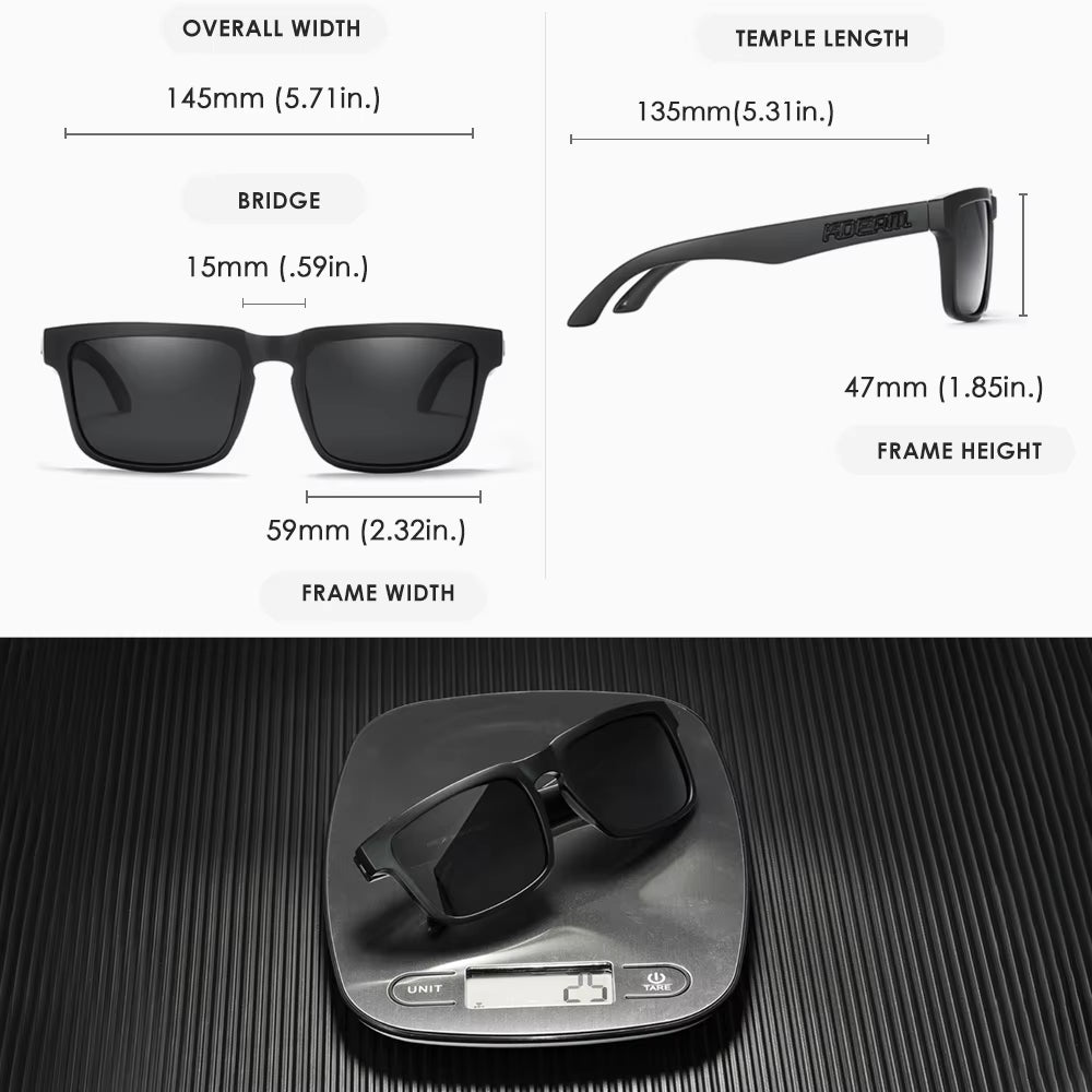 Men'S Polarized Sunglasses Square Casual Outdoors Sun Glasses Women Unisex Sunglass for Couple with Zipper Case