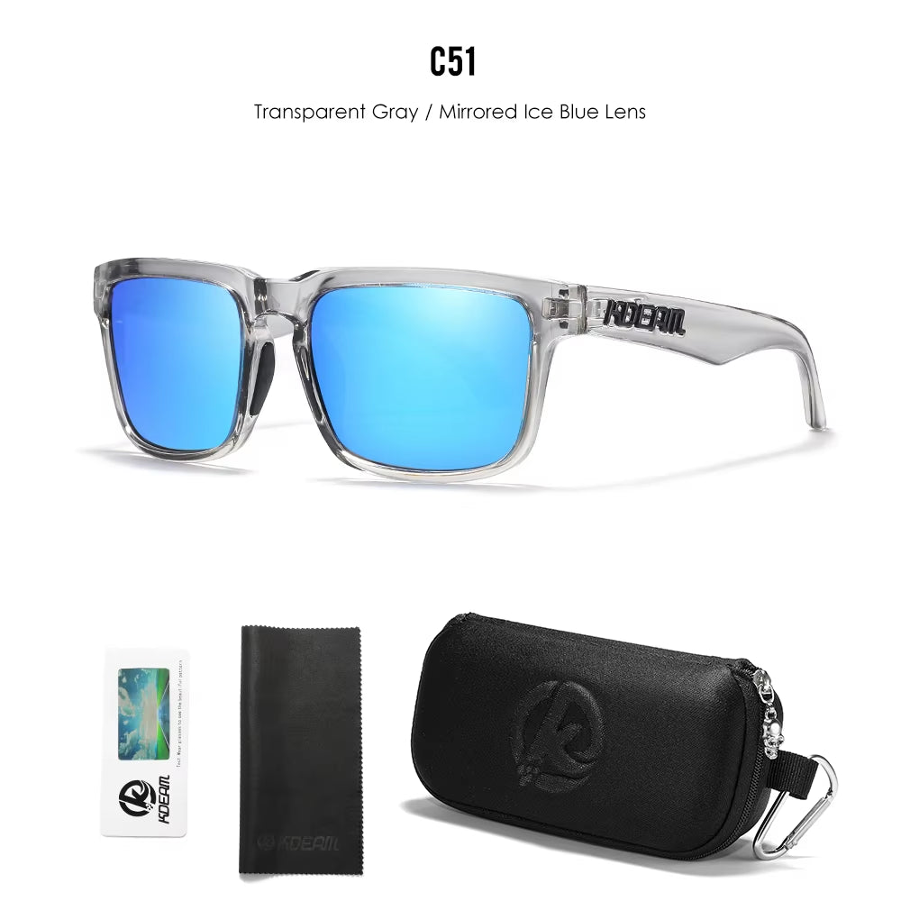 Men'S Polarized Sunglasses Square Casual Outdoors Sun Glasses Women Unisex Sunglass for Couple with Zipper Case