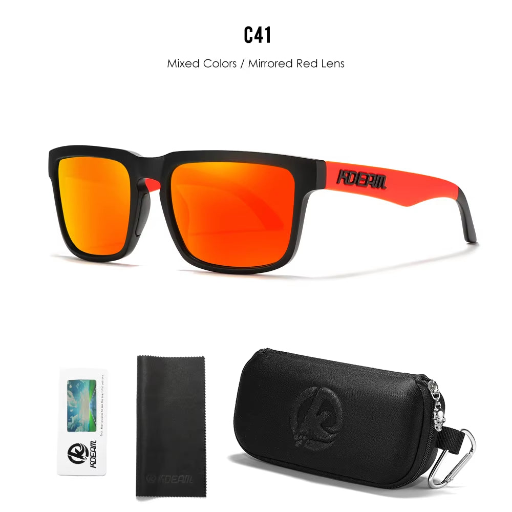 Men'S Polarized Sunglasses Square Casual Outdoors Sun Glasses Women Unisex Sunglass for Couple with Zipper Case