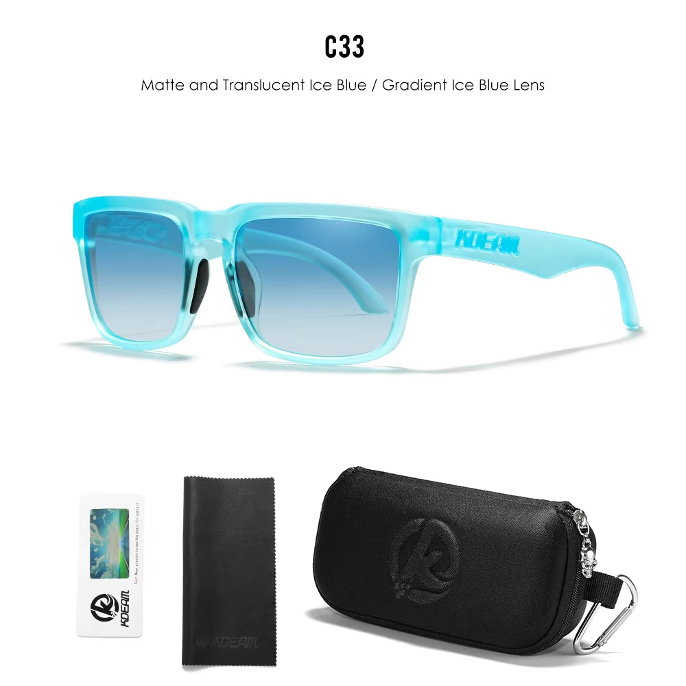 Men'S Polarized Sunglasses Square Casual Outdoors Sun Glasses Women Unisex Sunglass for Couple with Zipper Case