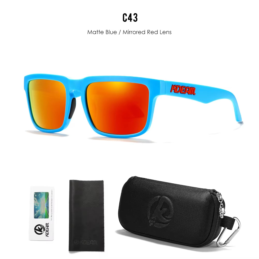 Men'S Polarized Sunglasses Square Casual Outdoors Sun Glasses Women Unisex Sunglass for Couple with Zipper Case
