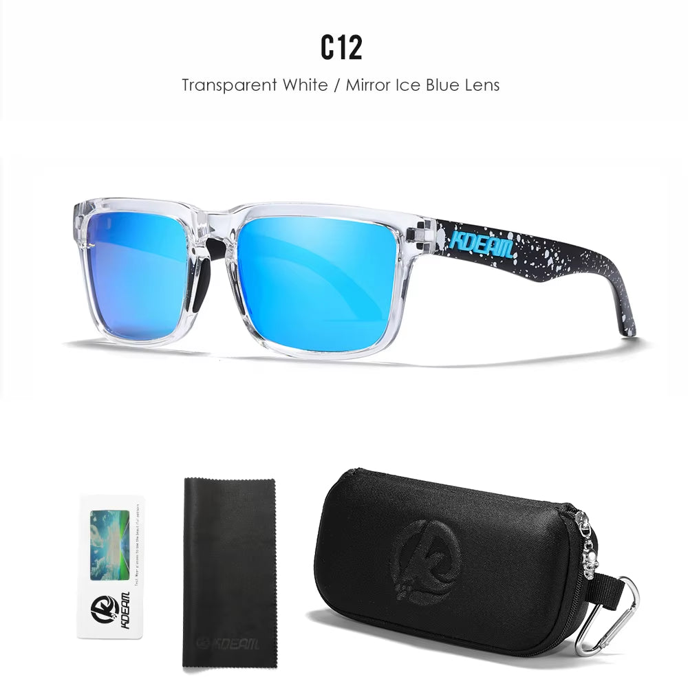 Men'S Polarized Sunglasses Square Casual Outdoors Sun Glasses Women Unisex Sunglass for Couple with Zipper Case