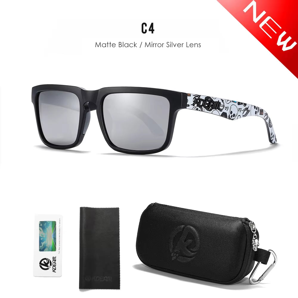 Men'S Polarized Sunglasses Square Casual Outdoors Sun Glasses Women Unisex Sunglass for Couple with Zipper Case