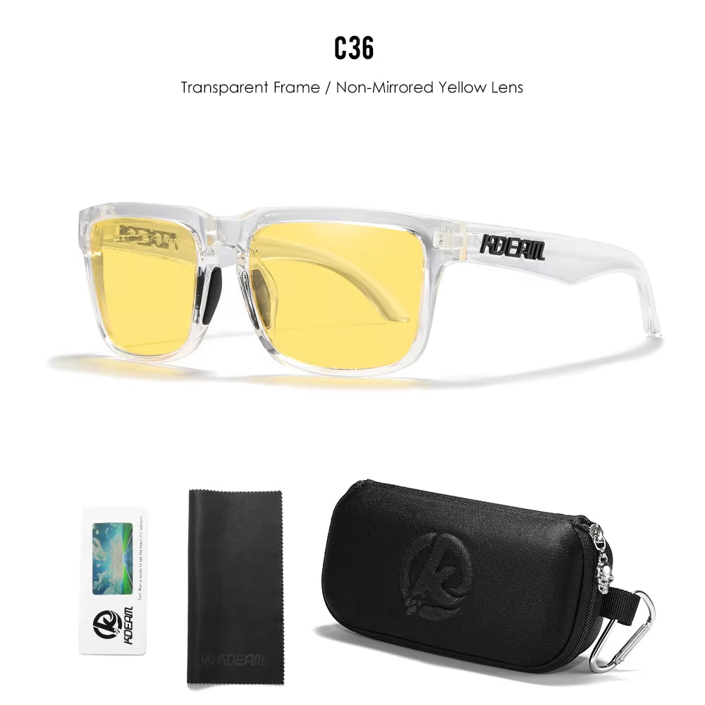 Men'S Polarized Sunglasses Square Casual Outdoors Sun Glasses Women Unisex Sunglass for Couple with Zipper Case
