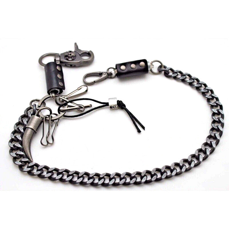 Men'S Strong Leash Heavy Horn Metal Wallet Chains Biker Trucker Jean Key Chain