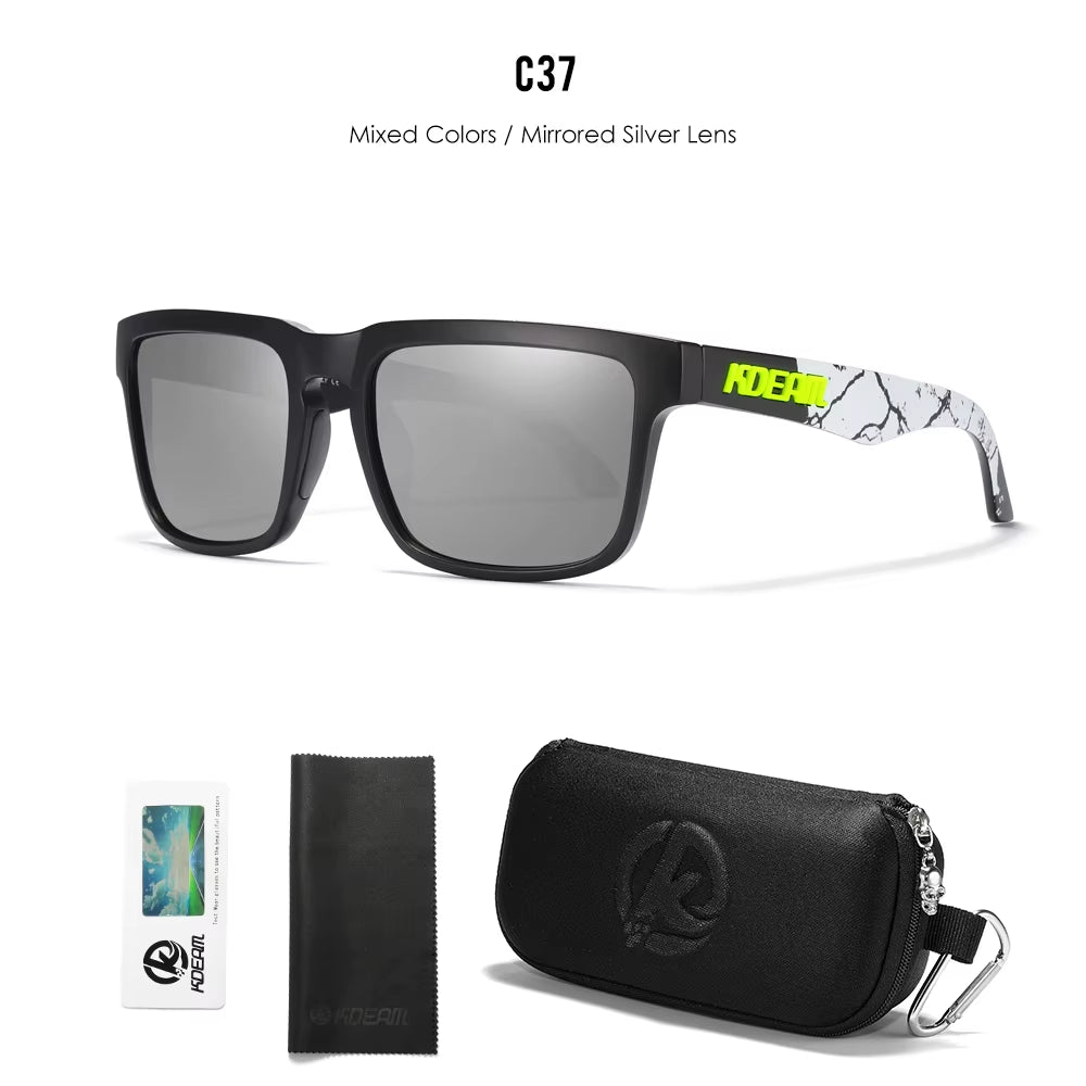 Men'S Polarized Sunglasses Square Casual Outdoors Sun Glasses Women Unisex Sunglass for Couple with Zipper Case