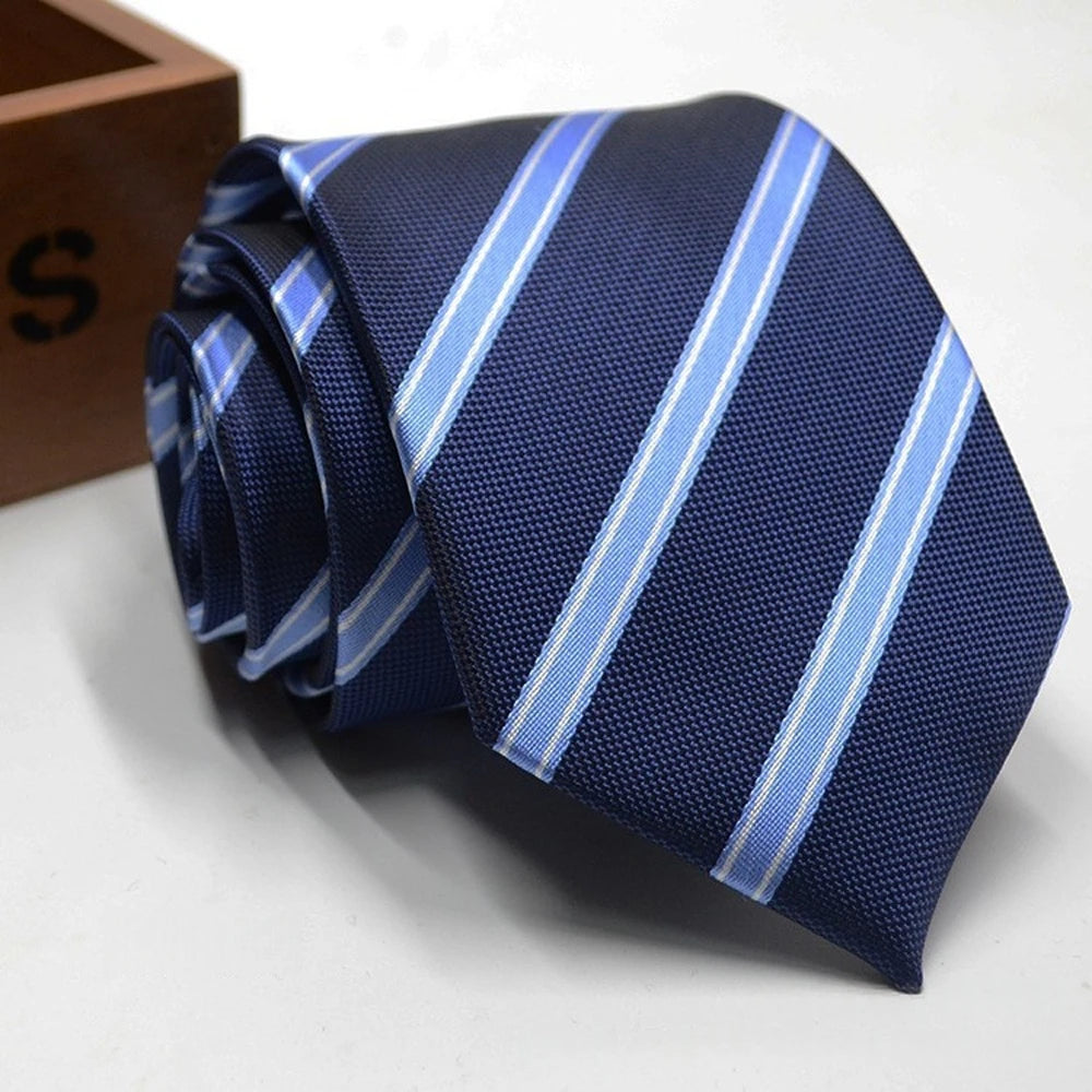 Classic Stripe Necktie Men Business Formal Wedding Tie 8Cm Blue Black Pink Red Neck Ties Fashion Shirt Dress Accessories