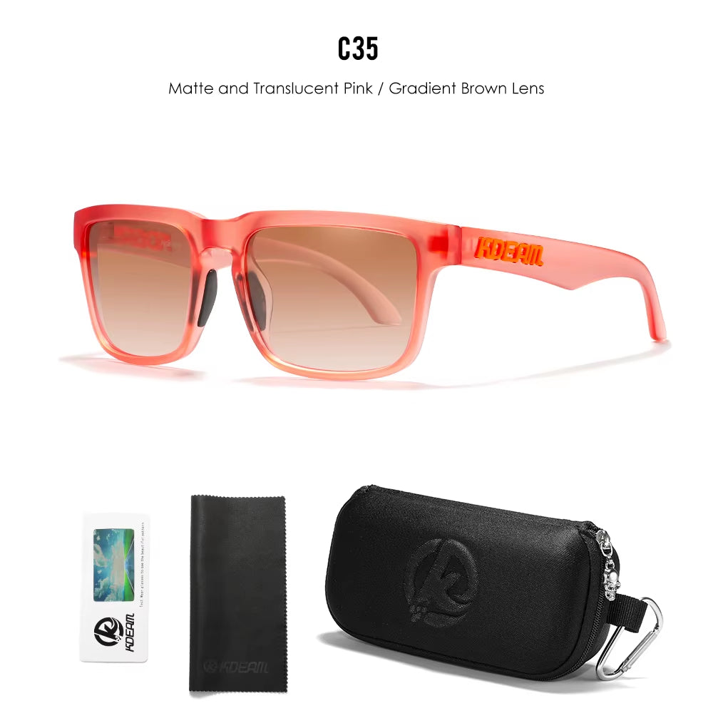 Men'S Polarized Sunglasses Square Casual Outdoors Sun Glasses Women Unisex Sunglass for Couple with Zipper Case