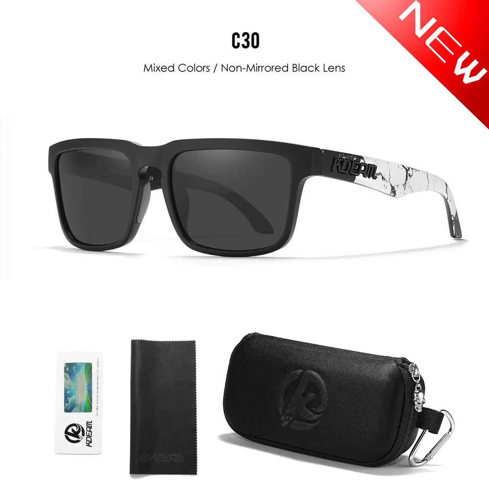 Men'S Polarized Sunglasses Square Casual Outdoors Sun Glasses Women Unisex Sunglass for Couple with Zipper Case