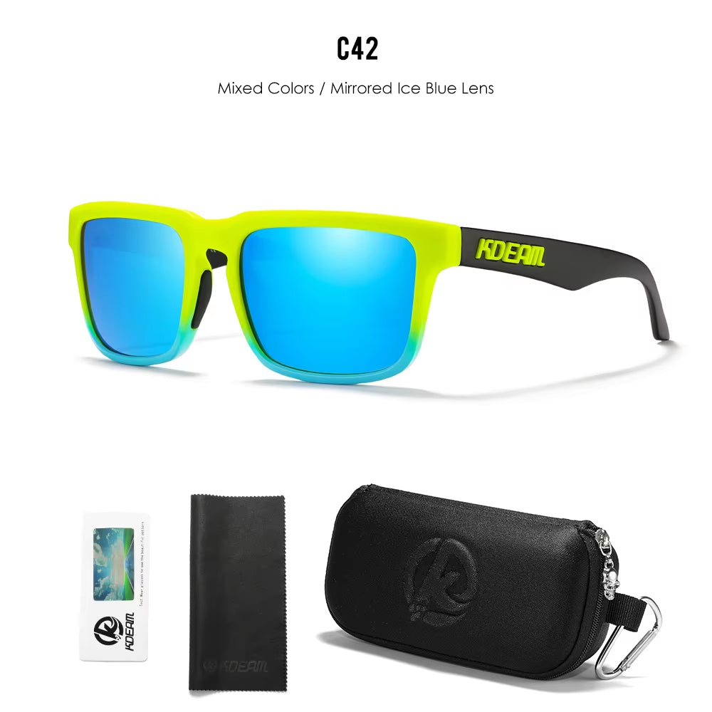 Men'S Polarized Sunglasses Square Casual Outdoors Sun Glasses Women Unisex Sunglass for Couple with Zipper Case