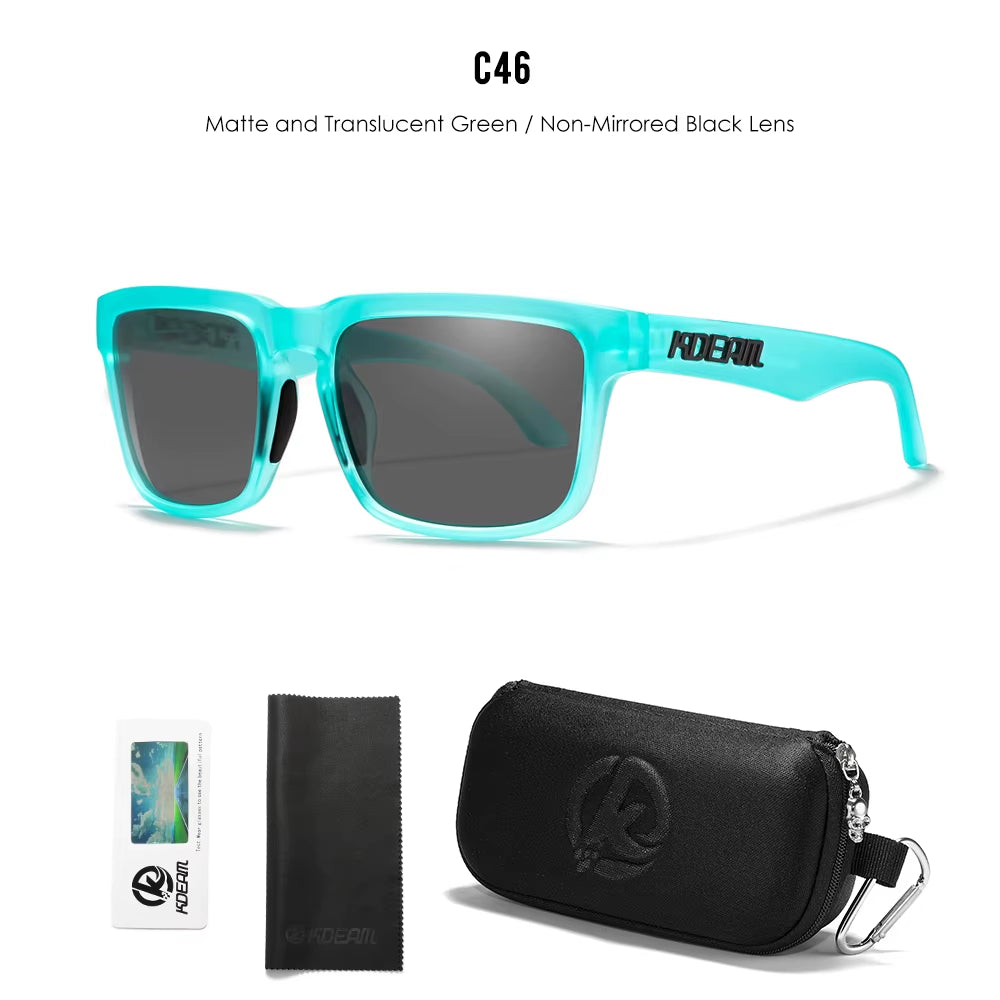 Men'S Polarized Sunglasses Square Casual Outdoors Sun Glasses Women Unisex Sunglass for Couple with Zipper Case