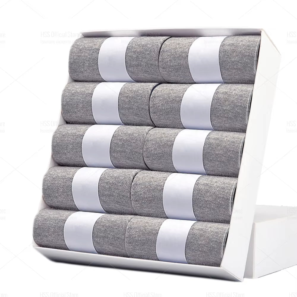 5/10 Pairs Men'S Cotton Blend Socks Black Business Men Socks Soft Breathable Summer Winter for Male Socks plus Size (6.5-14)