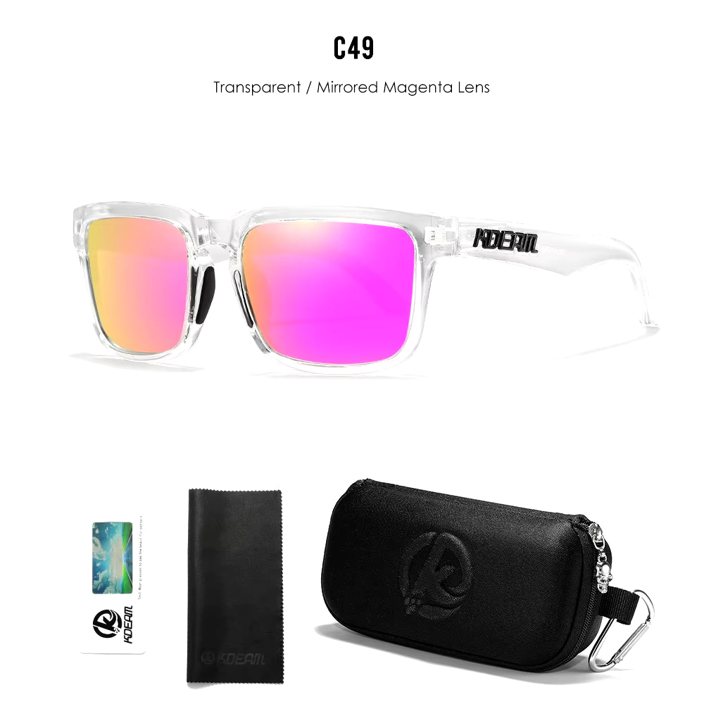 Men'S Polarized Sunglasses Square Casual Outdoors Sun Glasses Women Unisex Sunglass for Couple with Zipper Case